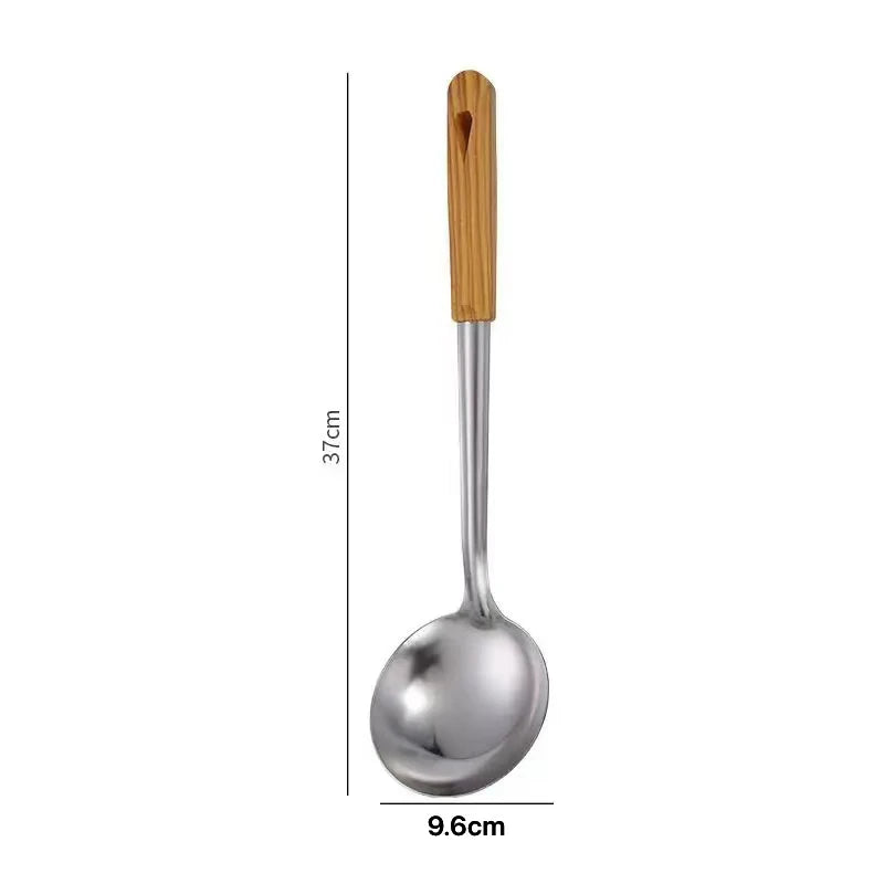 Stainless Steel Spatula With Wood Handle – Heat Resistant Cooking Shovel Ladle - ZOOMNSTORE