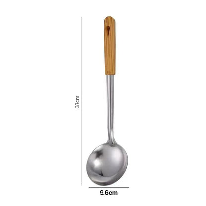 Stainless Steel Spatula With Wood Handle – Heat Resistant Cooking Shovel Ladle - ZOOMNSTORE