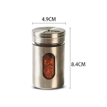 Stainless Steel Spice Box | Modern Style Condiment Shaker Jar & BBQ Herb Holder Organizer - ZOOMNSTORE