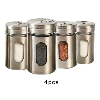 Stainless Steel Spice Box | Modern Style Condiment Shaker Jar & BBQ Herb Holder Organizer - ZOOMNSTORE