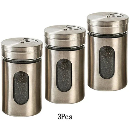 Stainless Steel Spice Box | Modern Style Condiment Shaker Jar & BBQ Herb Holder Organizer - ZOOMNSTORE