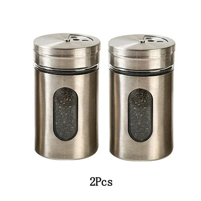 Stainless Steel Spice Box | Modern Style Condiment Shaker Jar & BBQ Herb Holder Organizer - ZOOMNSTORE