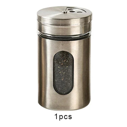 Stainless Steel Spice Box | Modern Style Condiment Shaker Jar & BBQ Herb Holder Organizer - ZOOMNSTORE