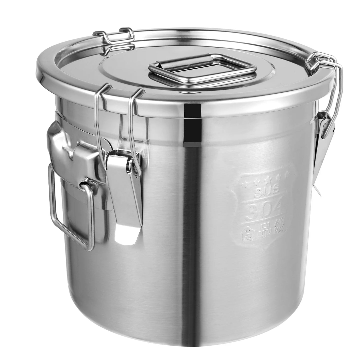 Stainless Steel Cereal Container - 12L Airtight Rice and Oil Storage Bucket - ZOOMNSTORE