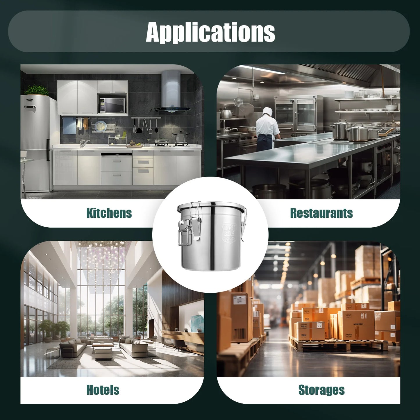 Stainless Steel Cereal Container - 12L Airtight Rice and Oil Storage Bucket - ZOOMNSTORE