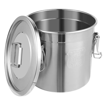 Stainless Steel Cereal Container - 12L Airtight Rice and Oil Storage Bucket - ZOOMNSTORE
