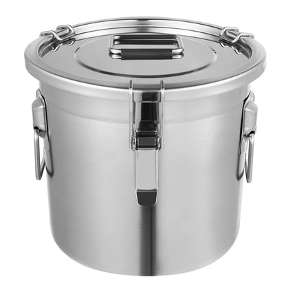 Stainless Steel Cereal Container - 12L Airtight Rice and Oil Storage Bucket - ZOOMNSTORE