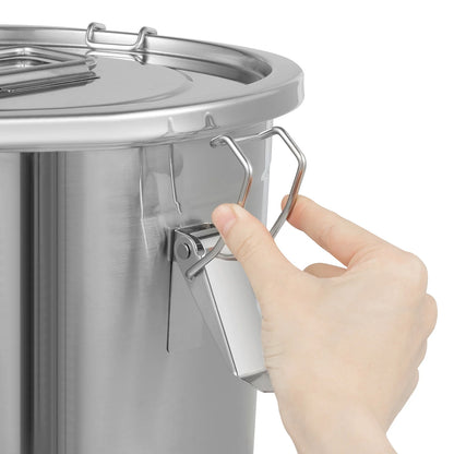 Stainless Steel Cereal Container - 12L Airtight Rice and Oil Storage Bucket - ZOOMNSTORE