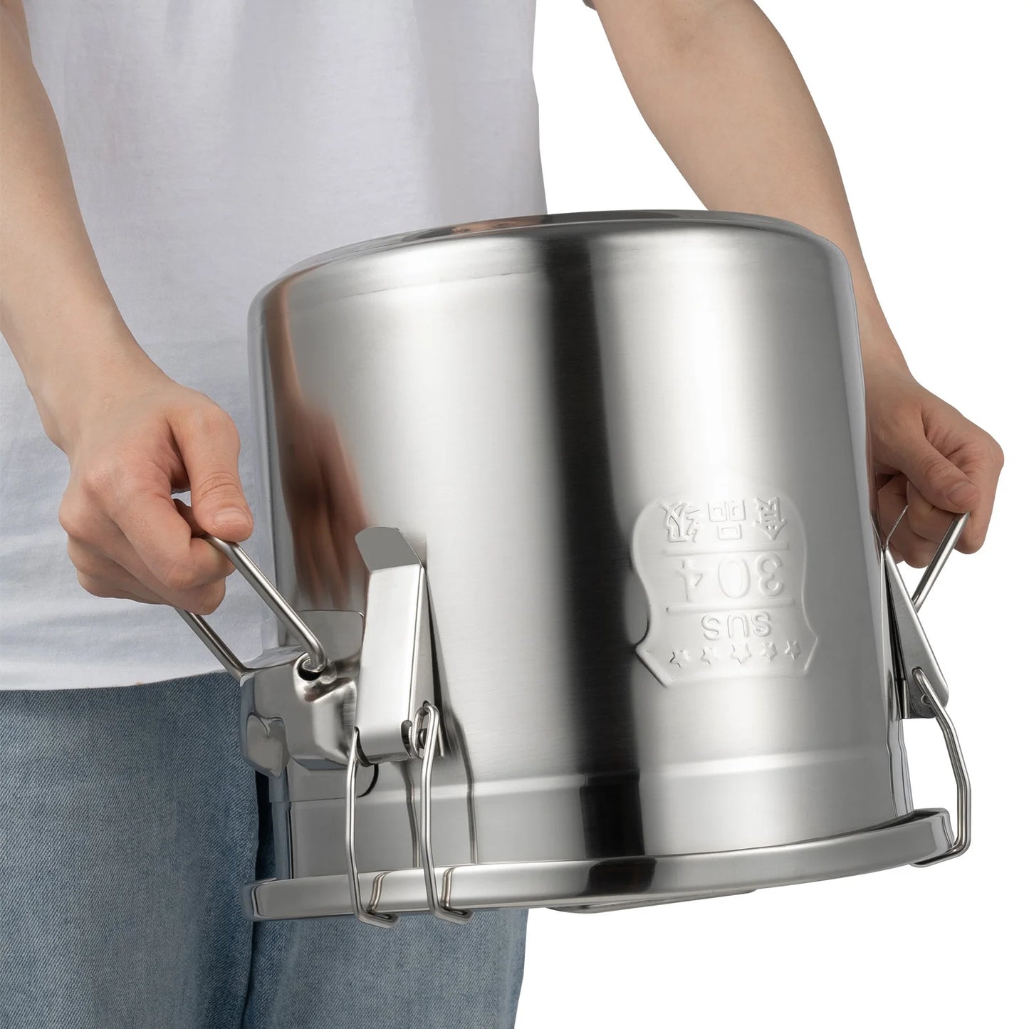 Stainless Steel Cereal Container - 12L Airtight Rice and Oil Storage Bucket - ZOOMNSTORE