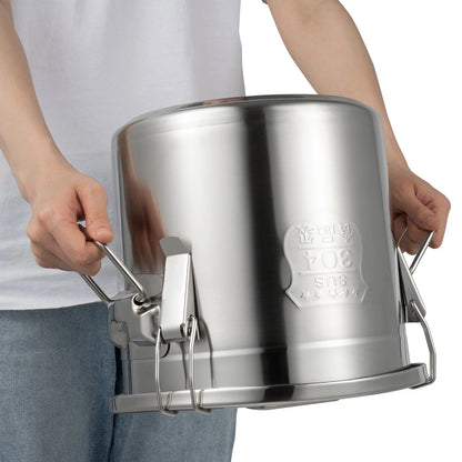 Stainless Steel Cereal Container - 12L Airtight Rice and Oil Storage Bucket - ZOOMNSTORE