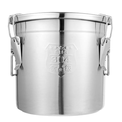 Stainless Steel Cereal Container - 12L Airtight Rice and Oil Storage Bucket - ZOOMNSTORE