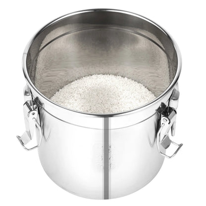 Stainless Steel Cereal Container - 12L Airtight Rice and Oil Storage Bucket - ZOOMNSTORE