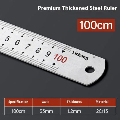1Pcs 15/20/30/40/50/60100cm Stainless Steel Metal Straight Ruler For Home School Precision Measuring Tool Drawing Tool Supplies - ZOOMNSTORE