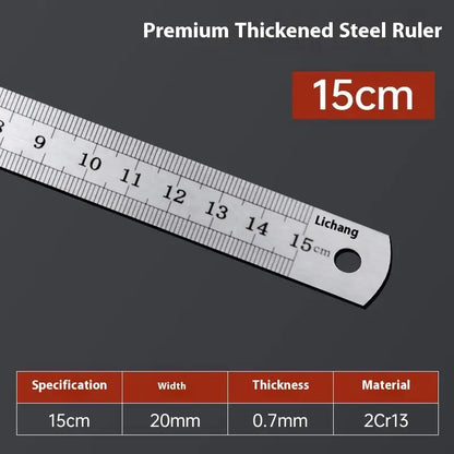 1Pcs 15/20/30/40/50/60100cm Stainless Steel Metal Straight Ruler For Home School Precision Measuring Tool Drawing Tool Supplies - ZOOMNSTORE