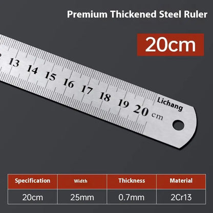 1Pcs 15/20/30/40/50/60100cm Stainless Steel Metal Straight Ruler For Home School Precision Measuring Tool Drawing Tool Supplies - ZOOMNSTORE