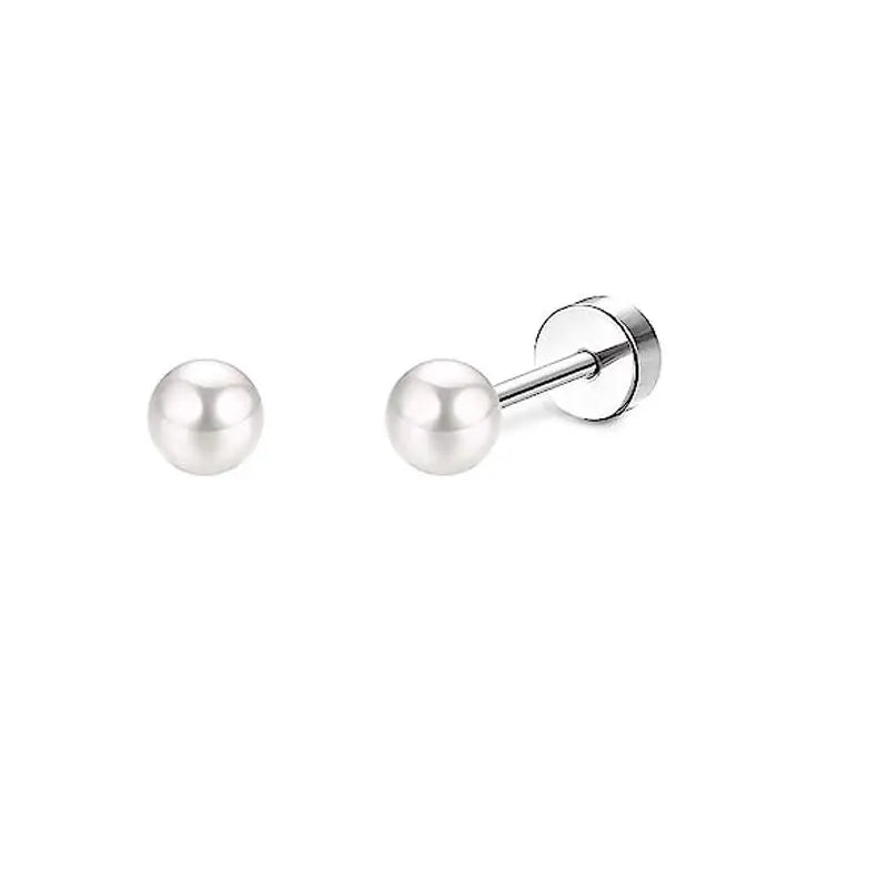 Stainless Steel Stud Earrings – Heart Moon Cartilage Ball Studs for Women’s Body Piercing - ZOOMNSTORE