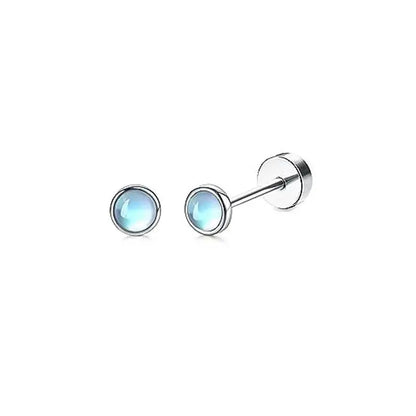 Stainless Steel Stud Earrings – Heart Moon Cartilage Ball Studs for Women’s Body Piercing - ZOOMNSTORE