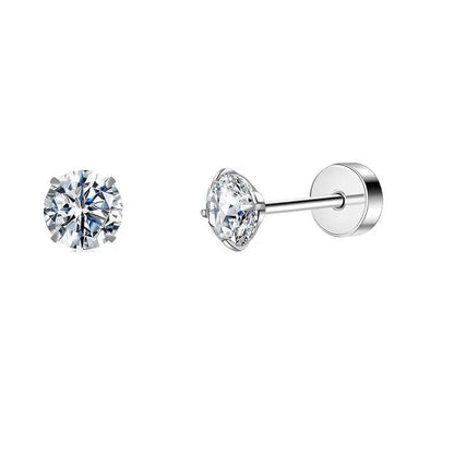 Stainless Steel Stud Earrings – Heart Moon Cartilage Ball Studs for Women’s Body Piercing - ZOOMNSTORE