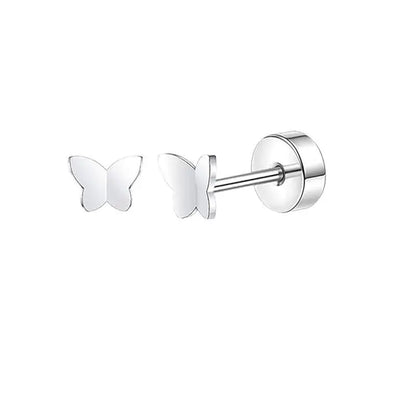 Stainless Steel Stud Earrings – Heart Moon Cartilage Ball Studs for Women’s Body Piercing - ZOOMNSTORE