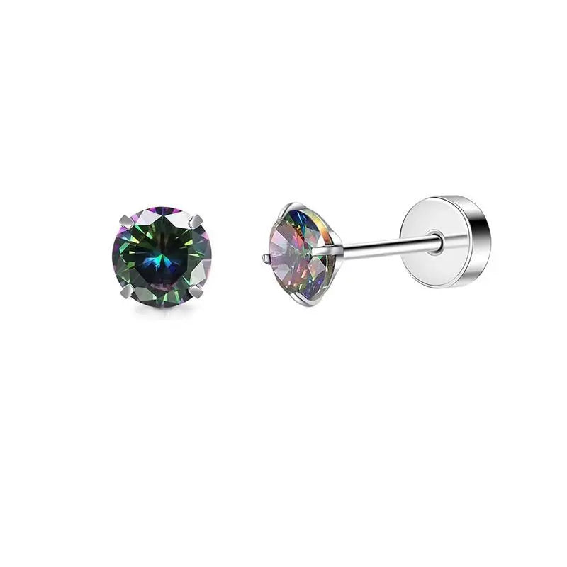 Stainless Steel Stud Earrings – Heart Moon Cartilage Ball Studs for Women’s Body Piercing - ZOOMNSTORE
