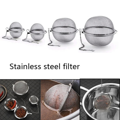 Stainless Steel Tea Infuser - Locking Tea Sphere Spice Ball Mesh Filter Strainer - ZOOMNSTORE