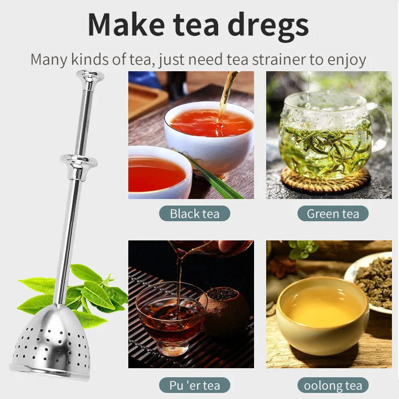 Stainless Steel Tea Infuser - Mesh Tea Strainer With Long Handle, Reusable Filter - ZOOMNSTORE