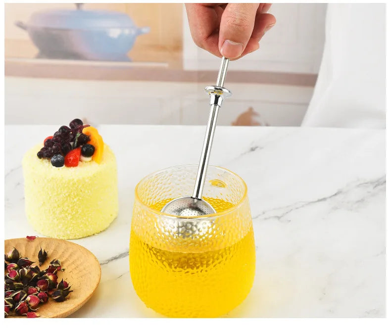 Stainless Steel Tea Infuser - Mesh Tea Strainer With Long Handle, Reusable Filter - ZOOMNSTORE