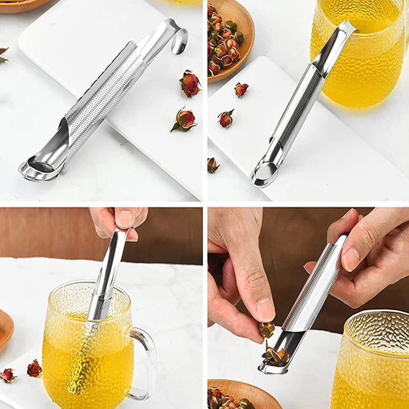 Stainless Steel Tea Infuser - Mesh Tea Strainer With Long Handle, Reusable Filter - ZOOMNSTORE