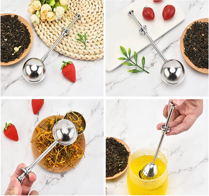 Stainless Steel Tea Infuser - Mesh Tea Strainer With Long Handle, Reusable Filter - ZOOMNSTORE