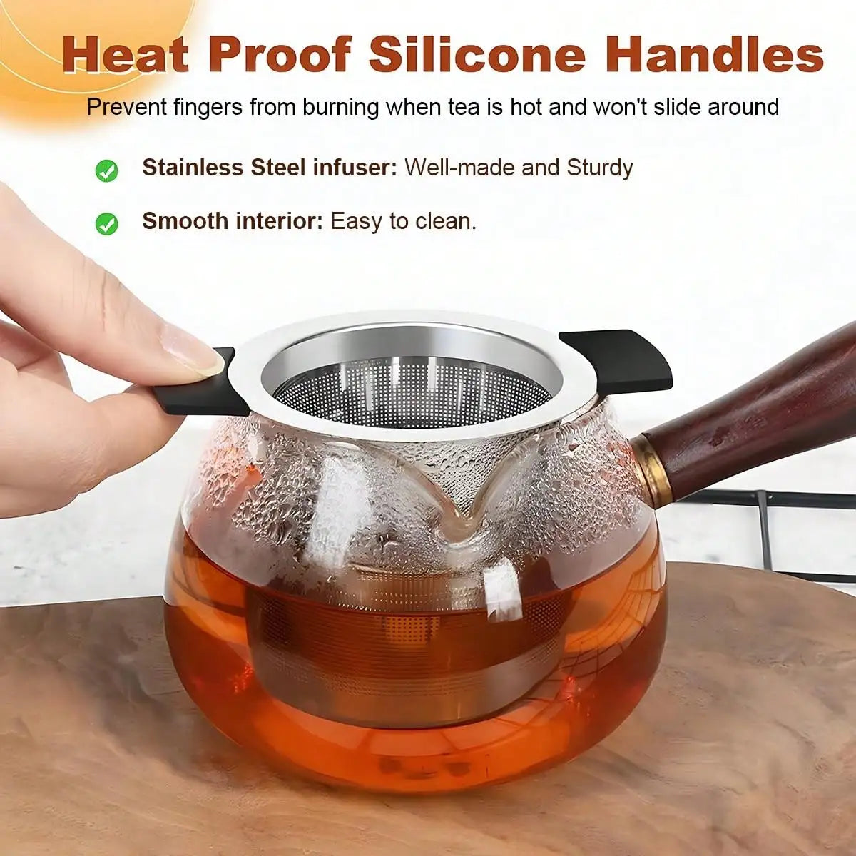 Stainless Steel Tea Infuser with Handle | Reusable Fine Mesh Tea Strainer Basket - ZOOMNSTORE