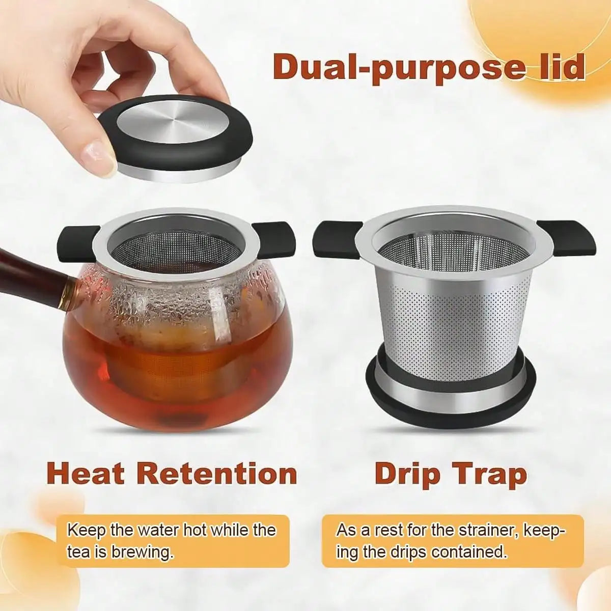Stainless Steel Tea Infuser with Handle | Reusable Fine Mesh Tea Strainer Basket - ZOOMNSTORE