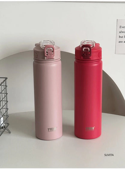 Stainless Steel Thermos - Vacuum Flask 600ML/750ML Leak-Proof Thermal Water Bottle - ZOOMNSTORE