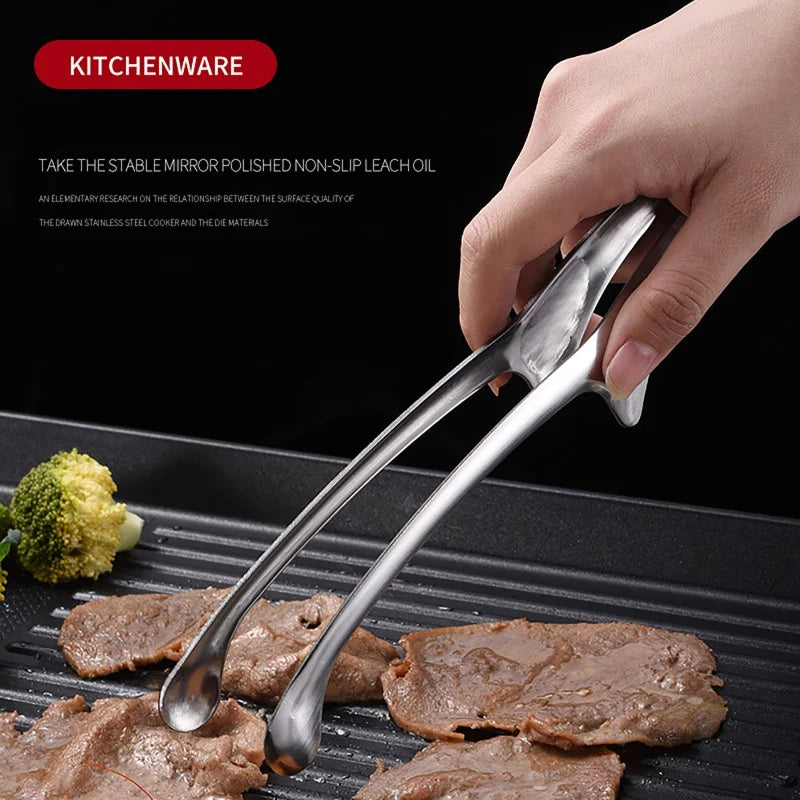 Stainless Steel Tongs - Long Handle BBQ Food Tongs | Non Slip Kitchen Cooking Tools - ZOOMNSTORE
