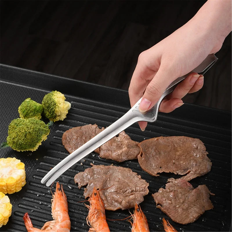 Stainless Steel Tongs - Long Handle BBQ Food Tongs | Non Slip Kitchen Cooking Tools - ZOOMNSTORE