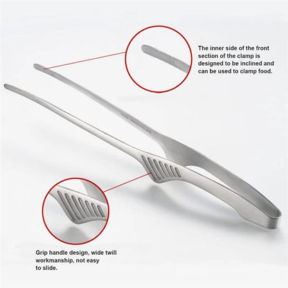 Stainless Steel Tongs - Long Handle BBQ Food Tongs | Non Slip Kitchen Cooking Tools - ZOOMNSTORE