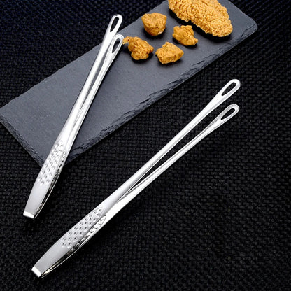 Stainless Steel Tongs - Long Handle BBQ Food Tongs | Non Slip Kitchen Cooking Tools - ZOOMNSTORE