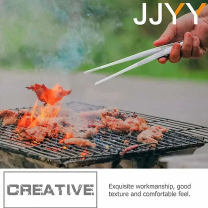 Stainless Steel Tongs - Long Handle BBQ Food Tongs | Non Slip Kitchen Cooking Tools - ZOOMNSTORE