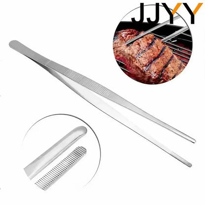 Stainless Steel Tongs - Long Handle BBQ Food Tongs | Non Slip Kitchen Cooking Tools - ZOOMNSTORE
