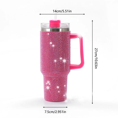 Stainless Steel Tumbler - 40oz Insulated Water Bottle With Lid & Handle, Portable - ZOOMNSTORE