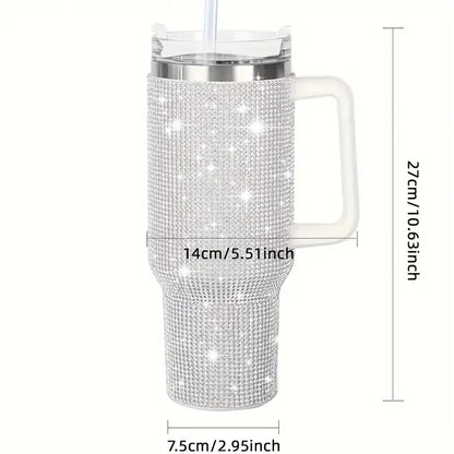 Stainless Steel Tumbler - 40oz Insulated Water Bottle With Lid & Handle, Portable - ZOOMNSTORE