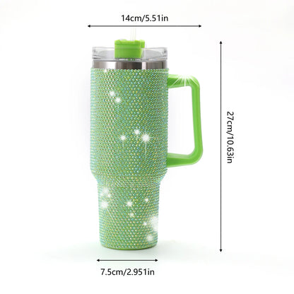 Stainless Steel Tumbler - 40oz Insulated Water Bottle With Lid & Handle, Portable - ZOOMNSTORE