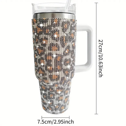 Stainless Steel Tumbler - 40oz Insulated Water Bottle With Lid & Handle, Portable - ZOOMNSTORE