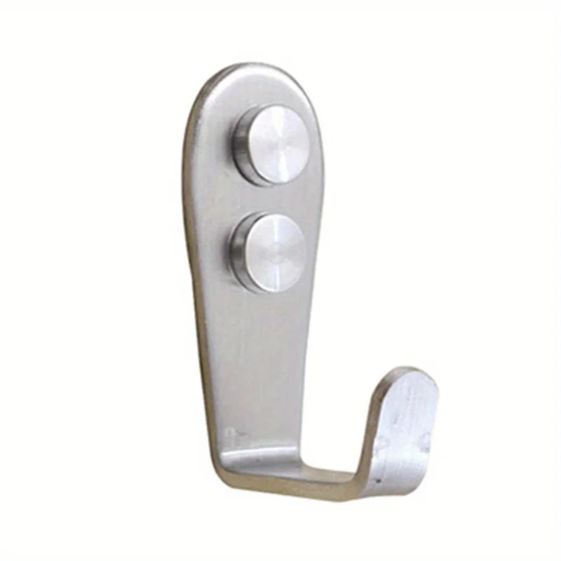 Heavy Duty Stainless Steel Wall Hooks - Waterproof Double Hole Sticky Hooks for Bathroom Towel Key Coat Bag - ZOOMNSTORE