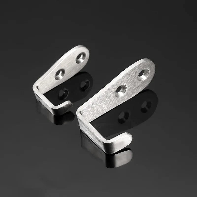 Heavy Duty Stainless Steel Wall Hooks - Waterproof Double Hole Sticky Hooks for Bathroom Towel Key Coat Bag - ZOOMNSTORE
