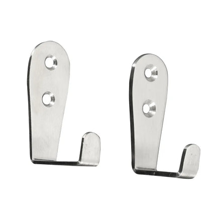 Heavy Duty Stainless Steel Wall Hooks - Waterproof Double Hole Sticky Hooks for Bathroom Towel Key Coat Bag - ZOOMNSTORE