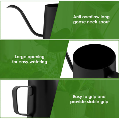 Stainless Steel Watering Can - 350ML Long Spout Garden Pot With Ergonomic Handle - ZOOMNSTORE
