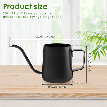 Stainless Steel Watering Can - 350ML Long Spout Garden Pot With Ergonomic Handle - ZOOMNSTORE