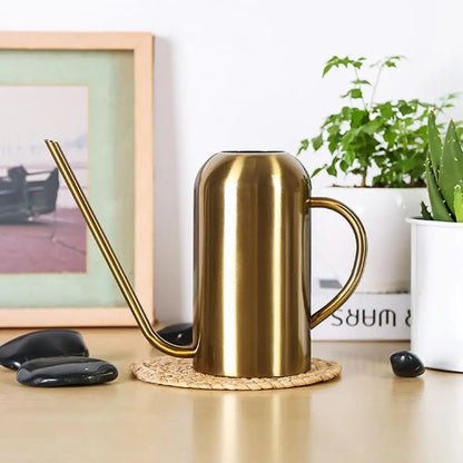 Stainless Steel Watering Can - 1500ml Long Spout Durable Garden Water Can - ZOOMNSTORE