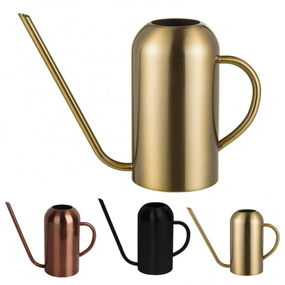 Stainless Steel Watering Can - 1500ml Long Spout Durable Garden Water Can - ZOOMNSTORE