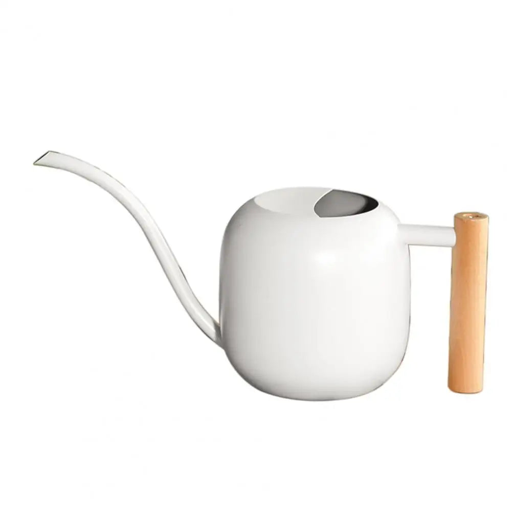 Stainless Steel Watering Can - Large Capacity Long Spout Wooden Handle Pot - ZOOMNSTORE